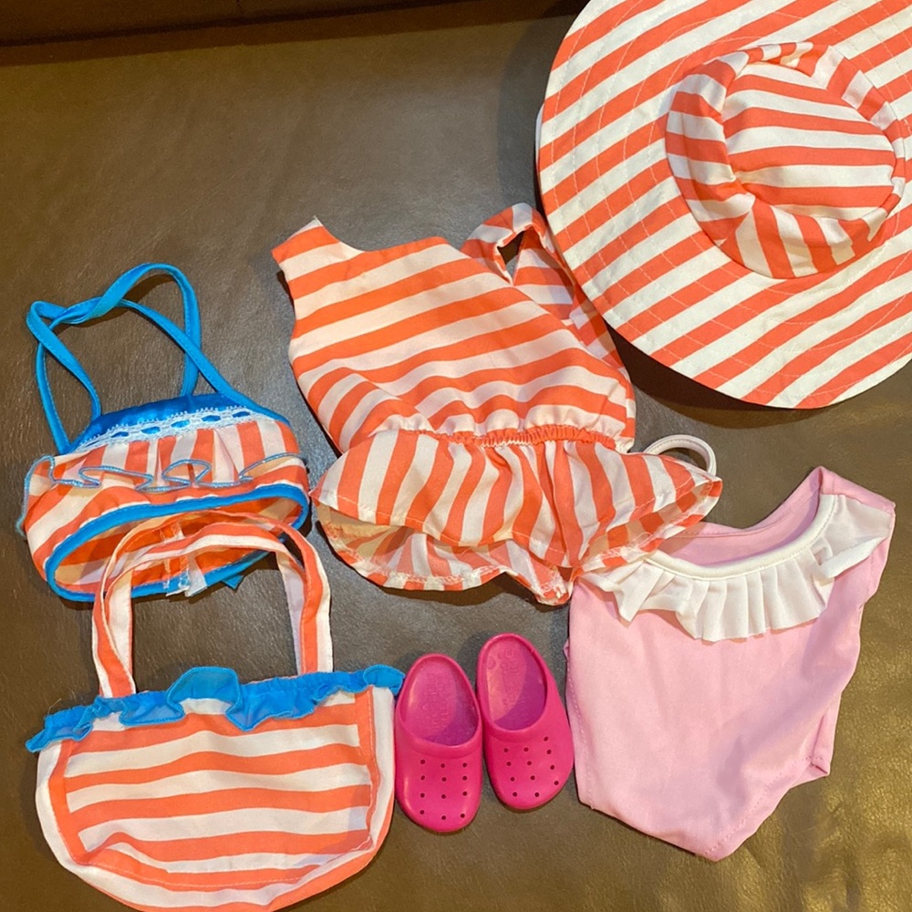 Doll beach/pool accessories and clothes